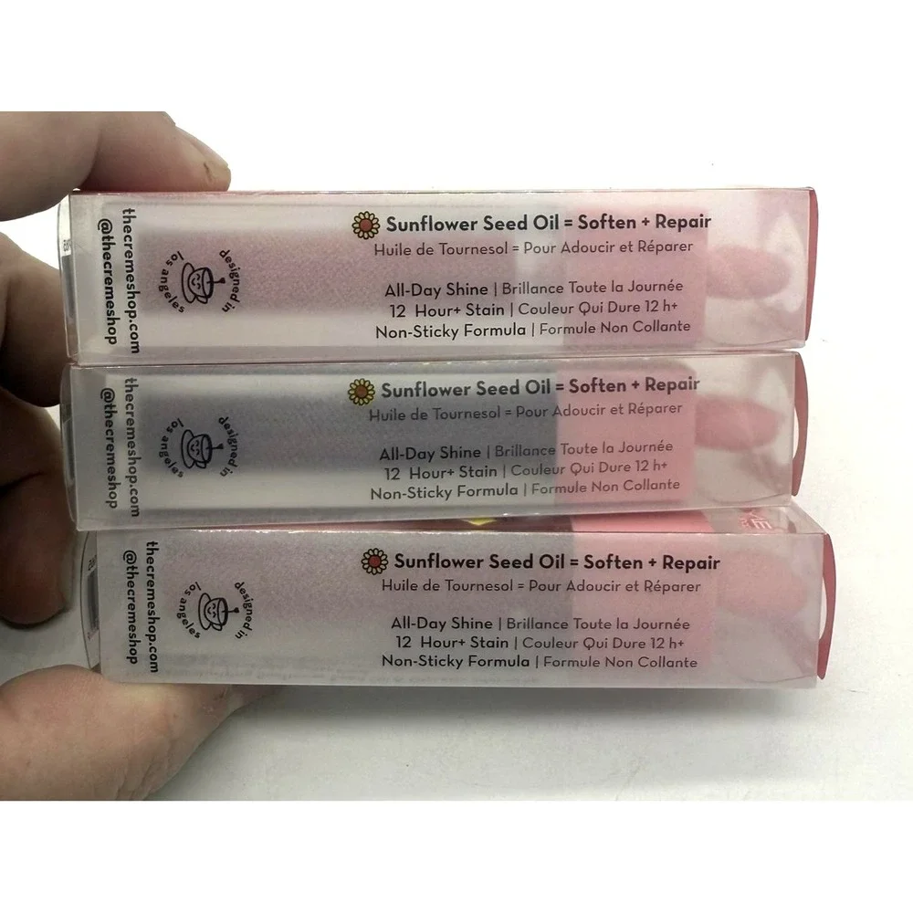 The Creme Shop‎ Glossy 12 HR+ Lip Stain Set 3pc Heart Eyes Cherub New Sealed